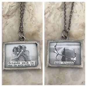Best Friends Pendant Sterling Silver Chain